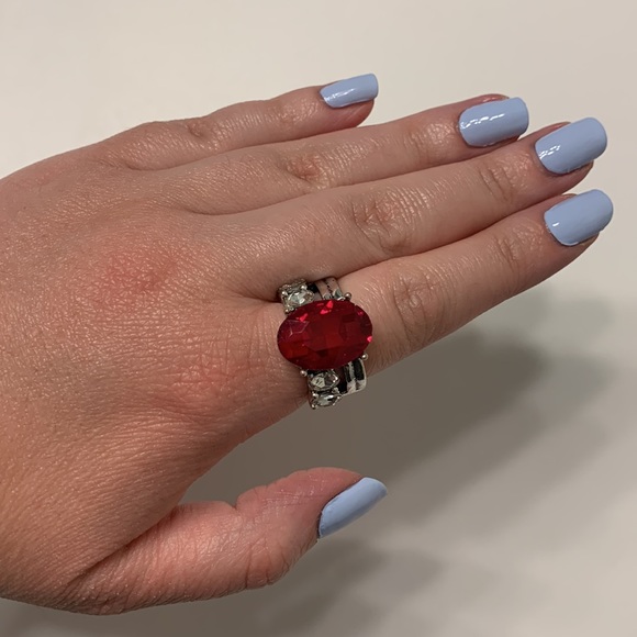 Red Earring & Ring Set - Picture 4 of 10